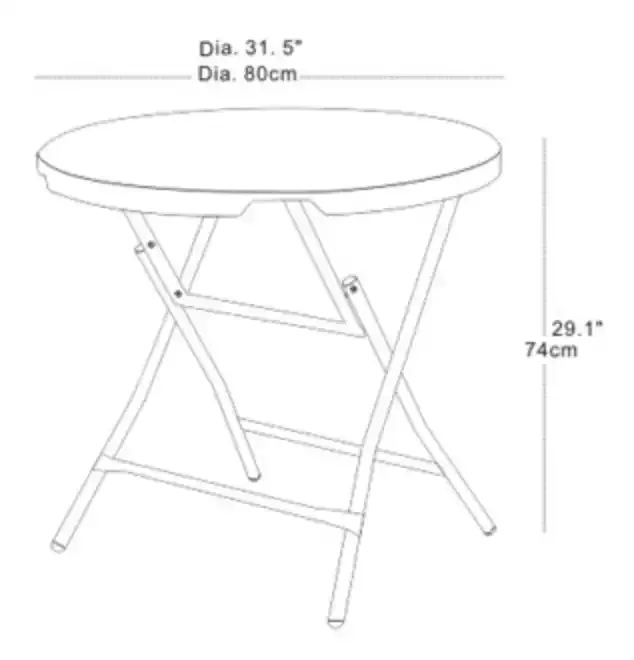 C 80 White - Round Table 80 cm
