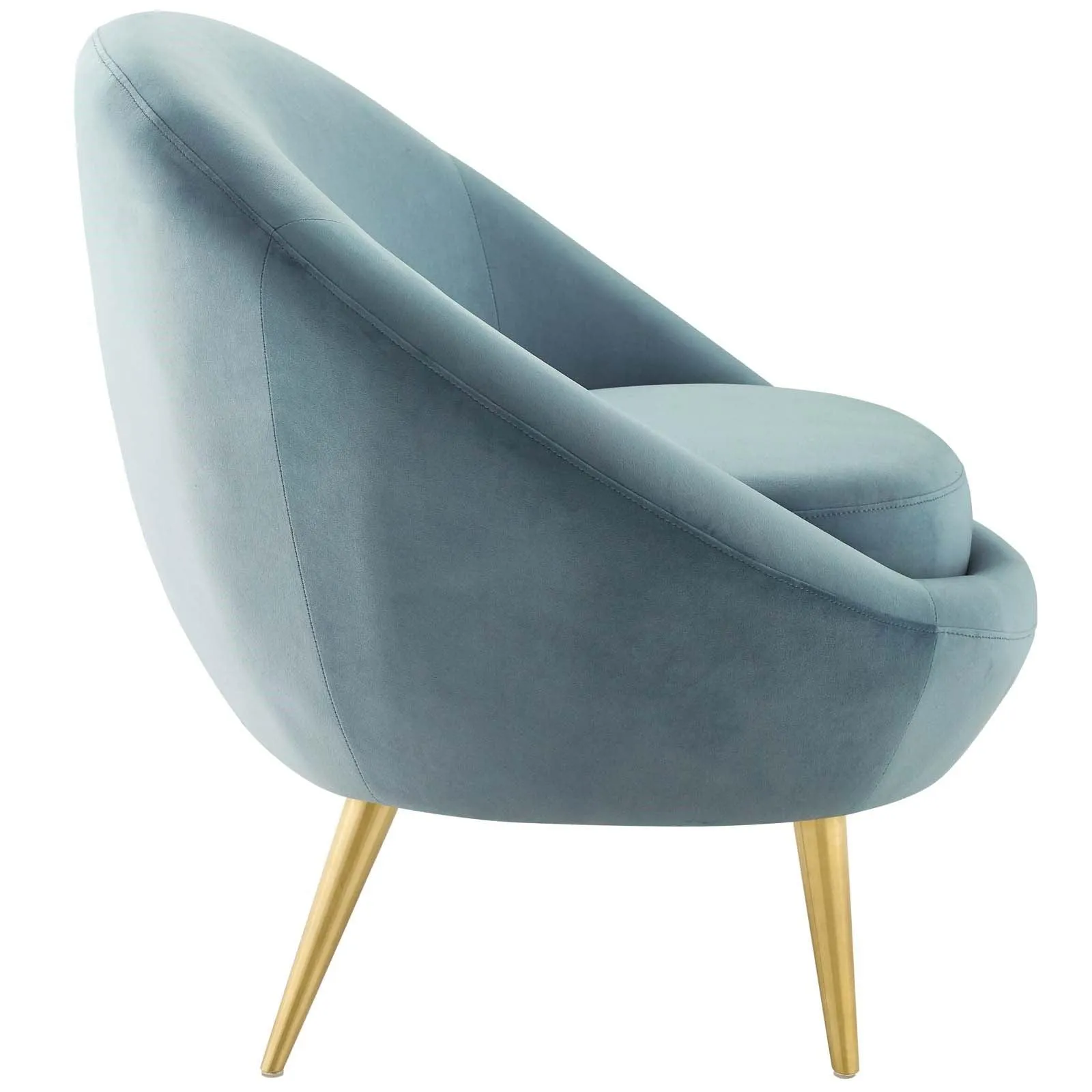 Circa Velvet Accent Chair in Light Blue