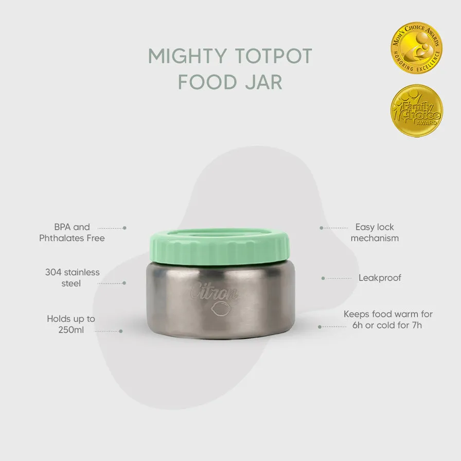 Citron Stainless Steel Food Jar 250ml - Green