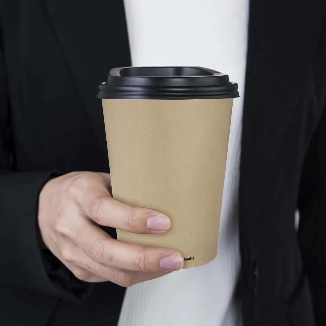 CU982 Fiesta Compostable Coffee Cups Single Wall 340ml / 12oz (Pack of 1000)