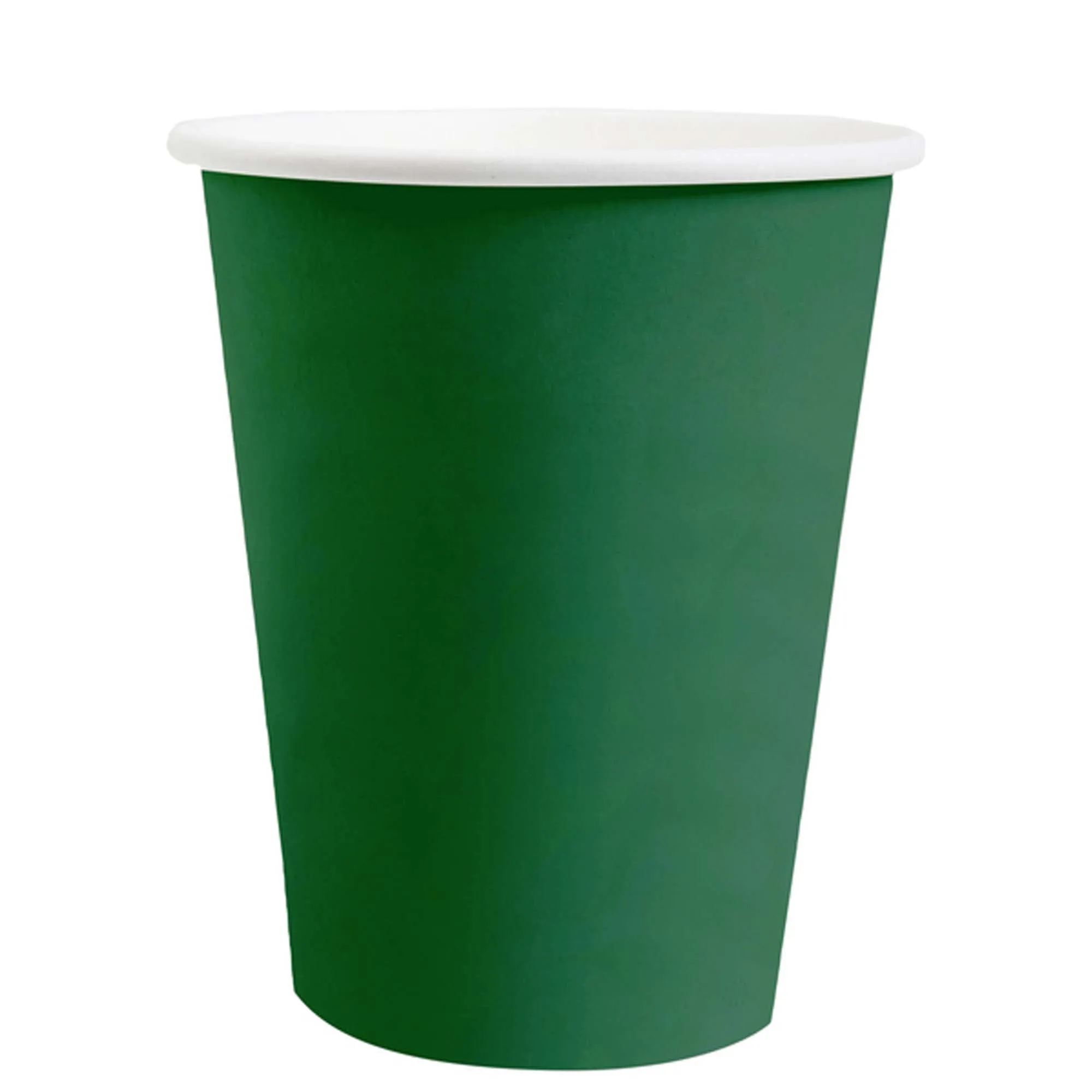 Dark Green Compostable Party Paper Cups, 9 Oz, 10 Count