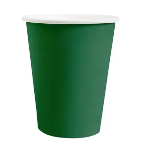 Dark Green Compostable Party Paper Cups, 9 Oz, 10 Count
