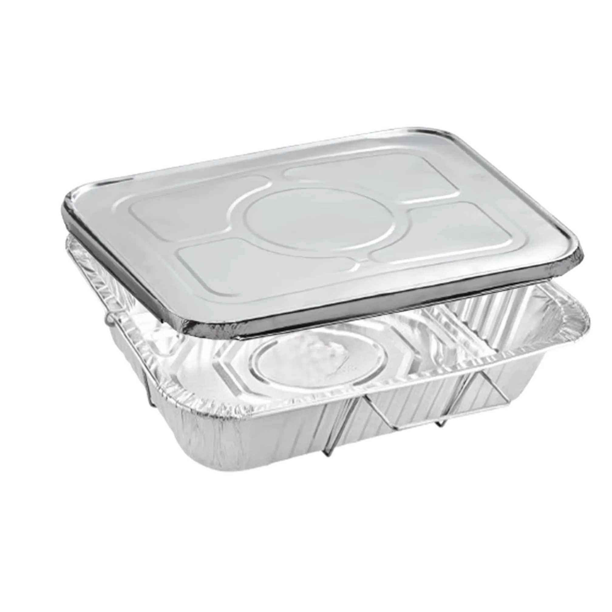 Disposable Aluminum 9X13 inches Half Size Pans with  Handle Rack With Lids