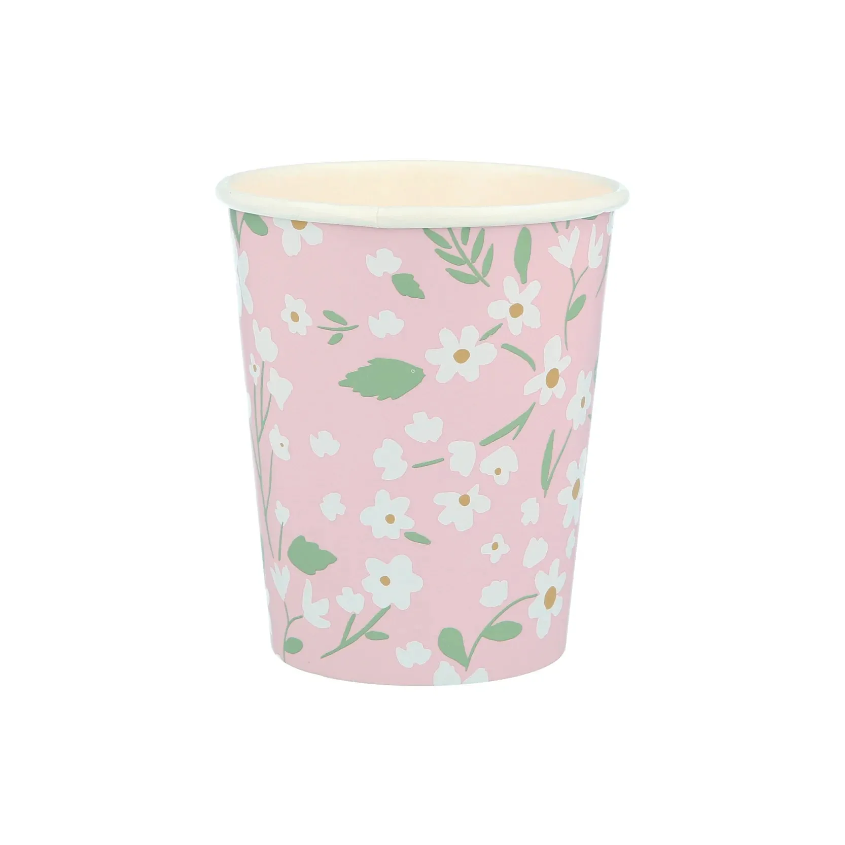 Ditsy Floral Cups, Set of 12 Large Floral Paper Cups in 4 Different Colors by Meri Meri