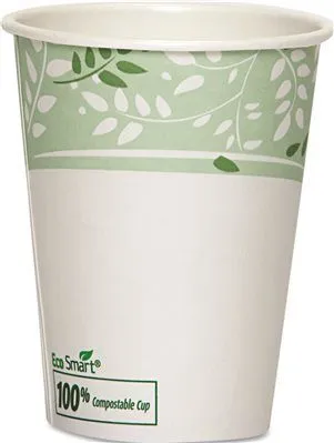 Dixie Ecosmart Viridian Pla Paper Hot Drink Cups White And Green 8 Oz. 1000 Per Carton