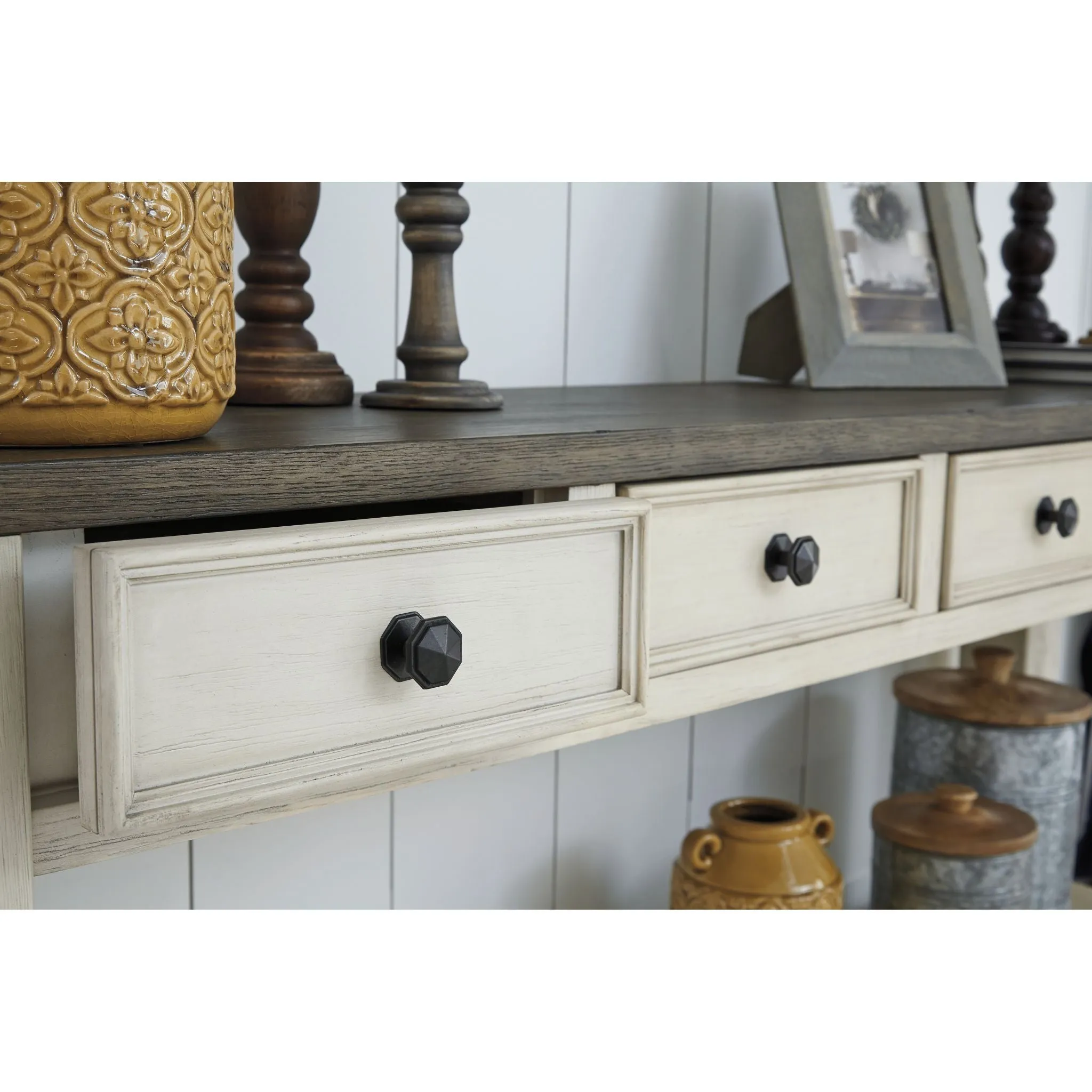 Elanbach Sofa Table - Brown/White
