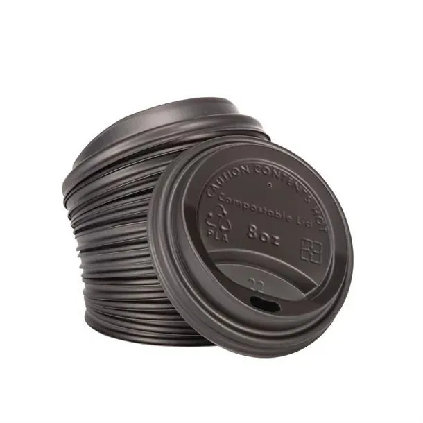 Fiesta Green Compostable Coffee Cup Lids 225ml / 8oz (Pack of 50) - DS054