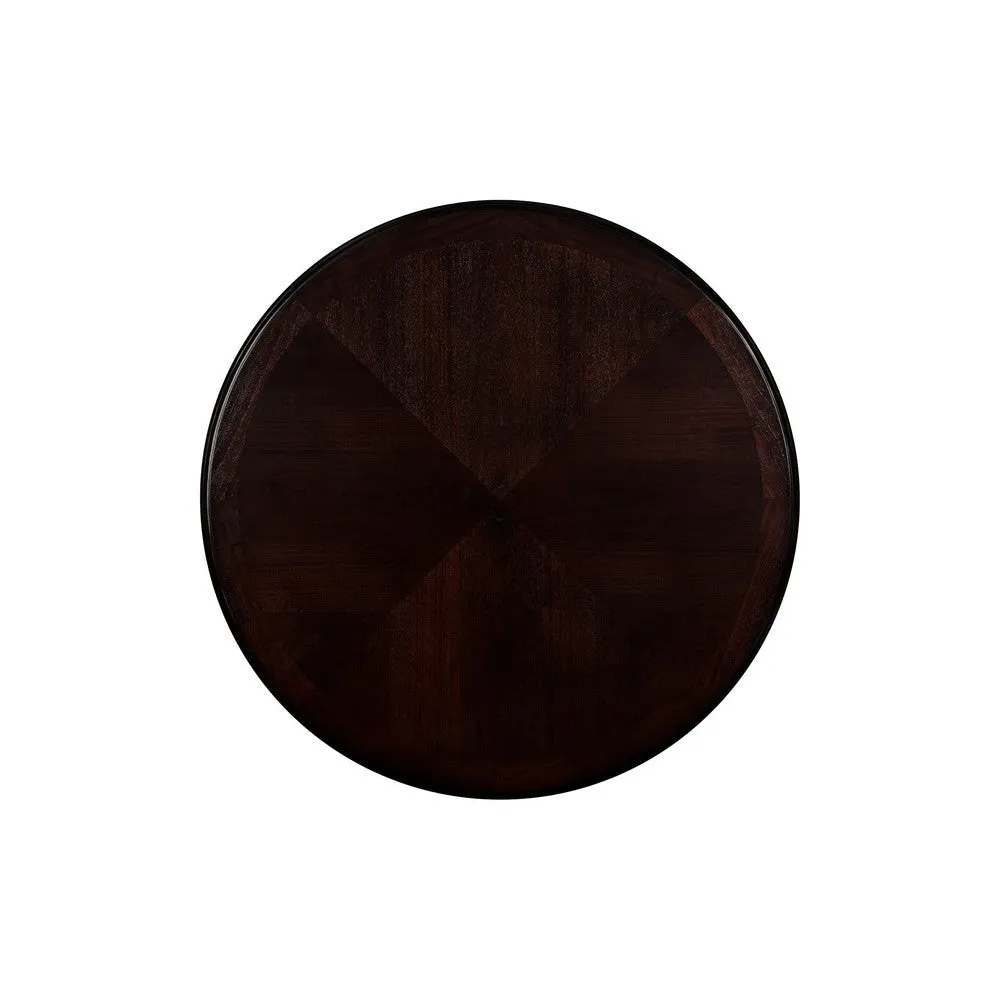 Gale 42 Inch Round Counter Dining Table, 2 Open Shelves, Dark Brown Finish By Casagear Home