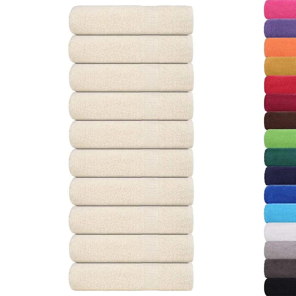 Hand Towels 10 pcs Cream 50x100 cm 360 gsm 100% Cotton