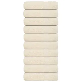 Hand Towels 10 pcs Cream 50x100 cm 360 gsm 100% Cotton
