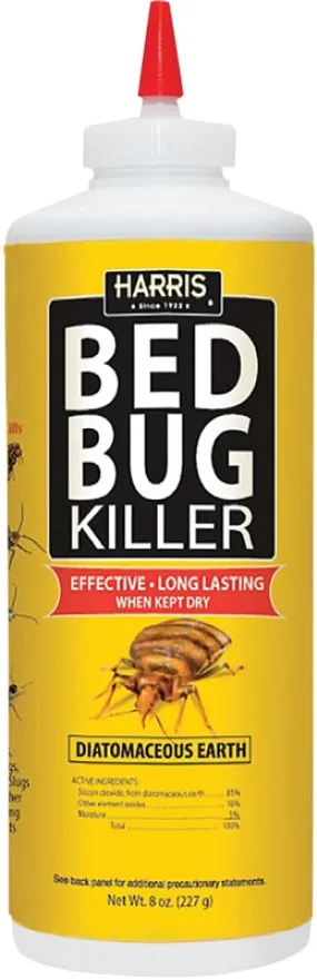 Harris HDE-8 Bed Bug Killer, Powder, Spray Application, 8 oz, Bottle :EA: QUANTITY: 1