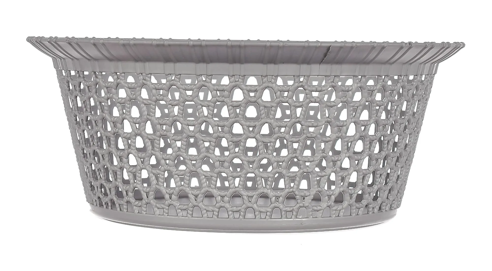 Heart Home Multiuses 3 Different Sizes Round Plastic Storage Basket/Organizer (Grey) -46HH01