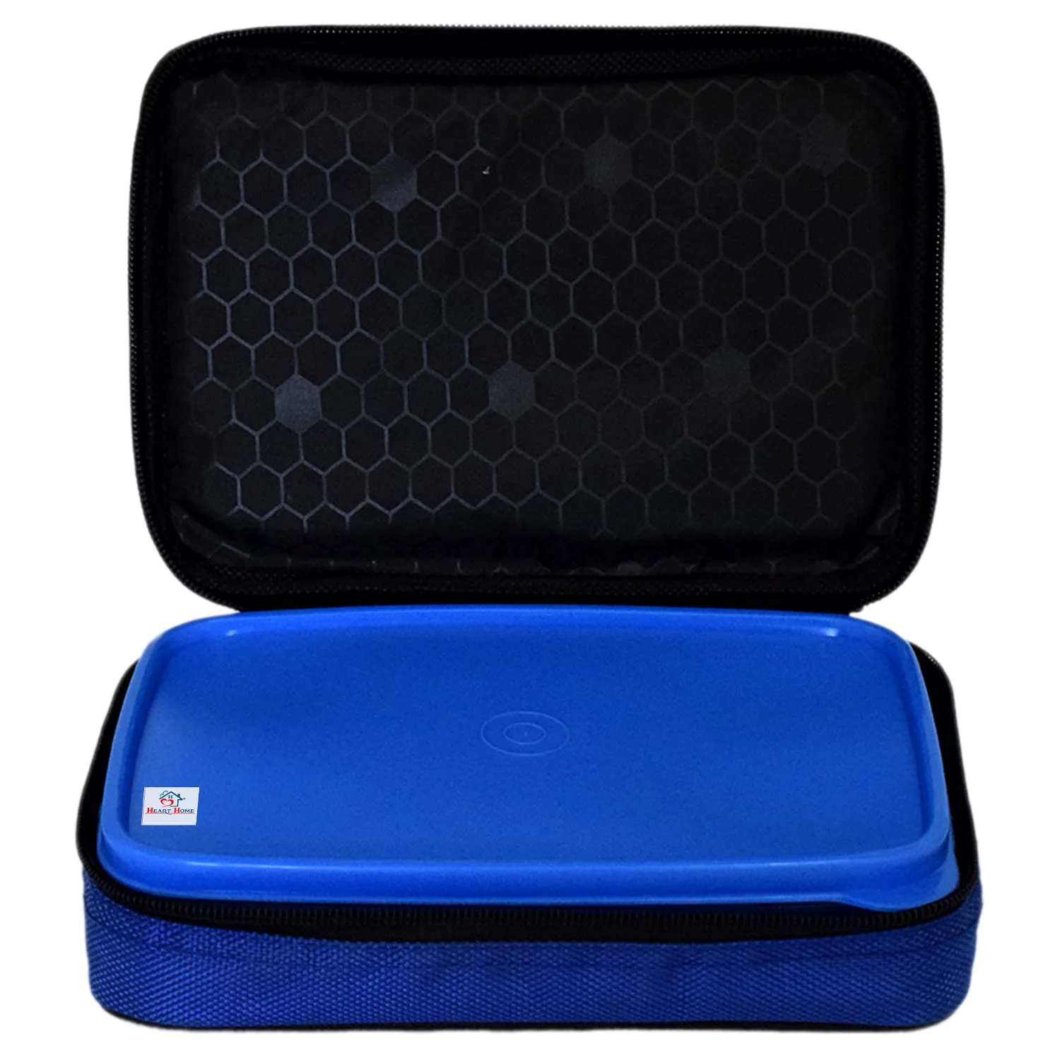 Heart Home Plastic Compact Lunch Box with 2 Containers & Cover (Red)-50HH01215