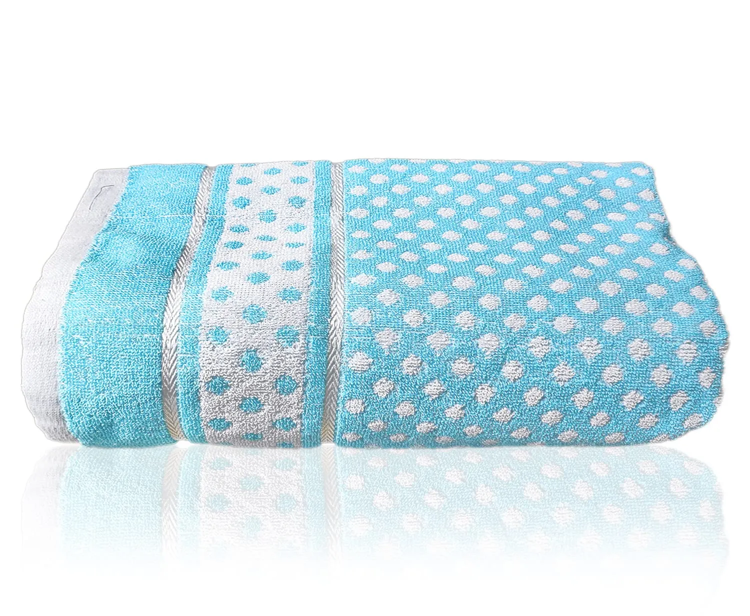 Heart HomeDot Printed Super Soft, Fluffy, and Absorbent, Cotton Bath Towel Perfect for Daily Use, 30"x60"- Pack of 3 (Sky Blue)