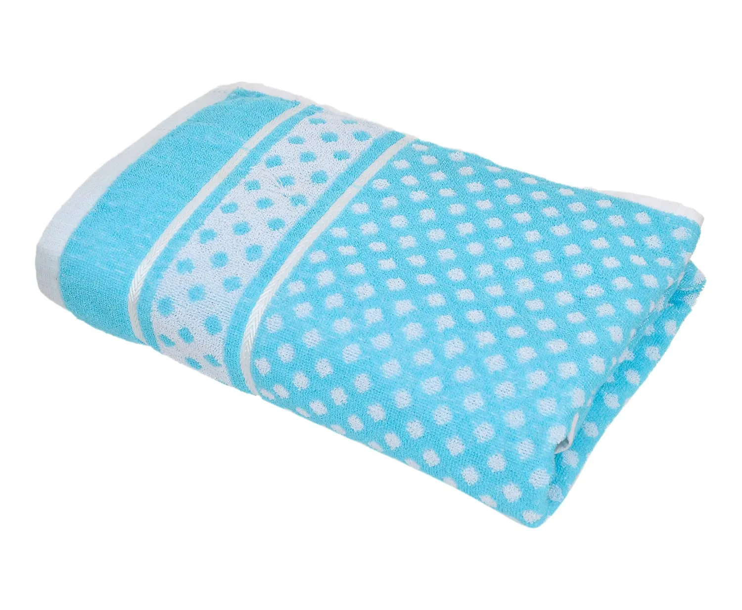 Heart HomeDot Printed Super Soft, Fluffy, and Absorbent, Cotton Bath Towel Perfect for Daily Use, 30"x60"- Pack of 3 (Sky Blue)