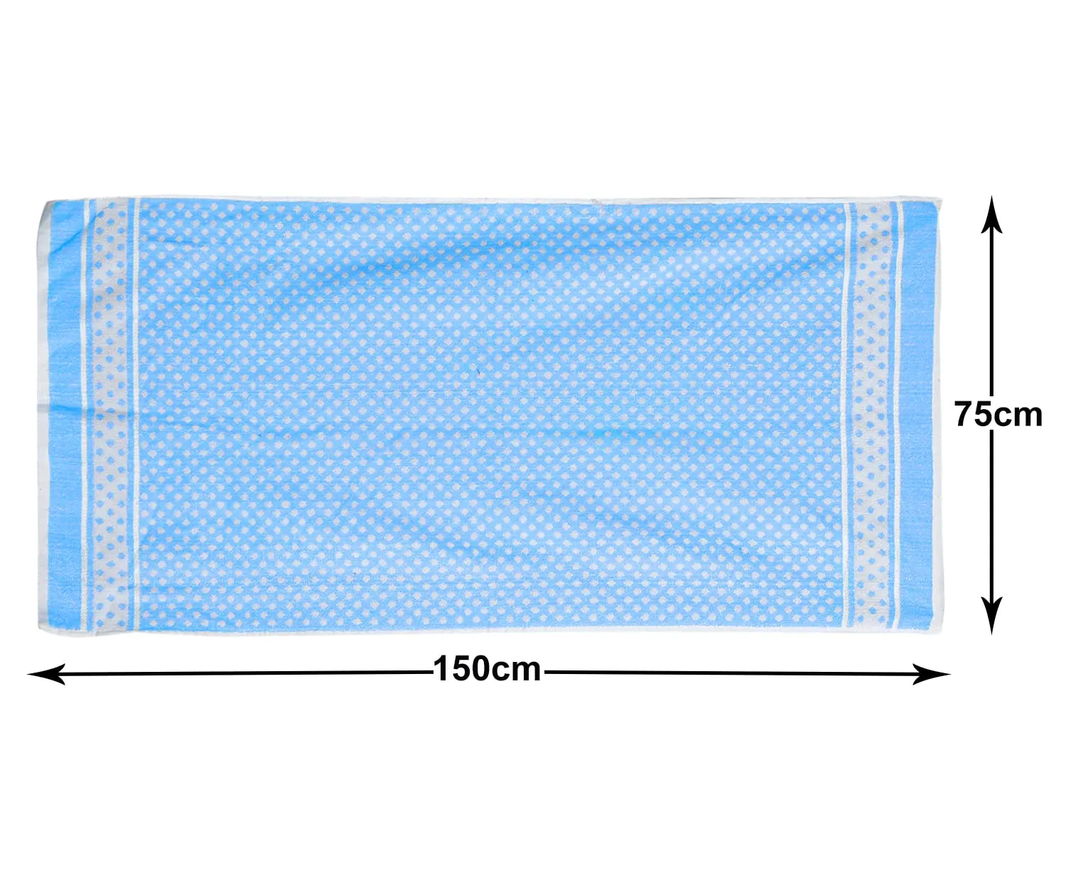 Heart HomeDot Printed Super Soft, Fluffy, and Absorbent, Cotton Bath Towel Perfect for Daily Use, 30"x60"- Pack of 3 (Sky Blue)
