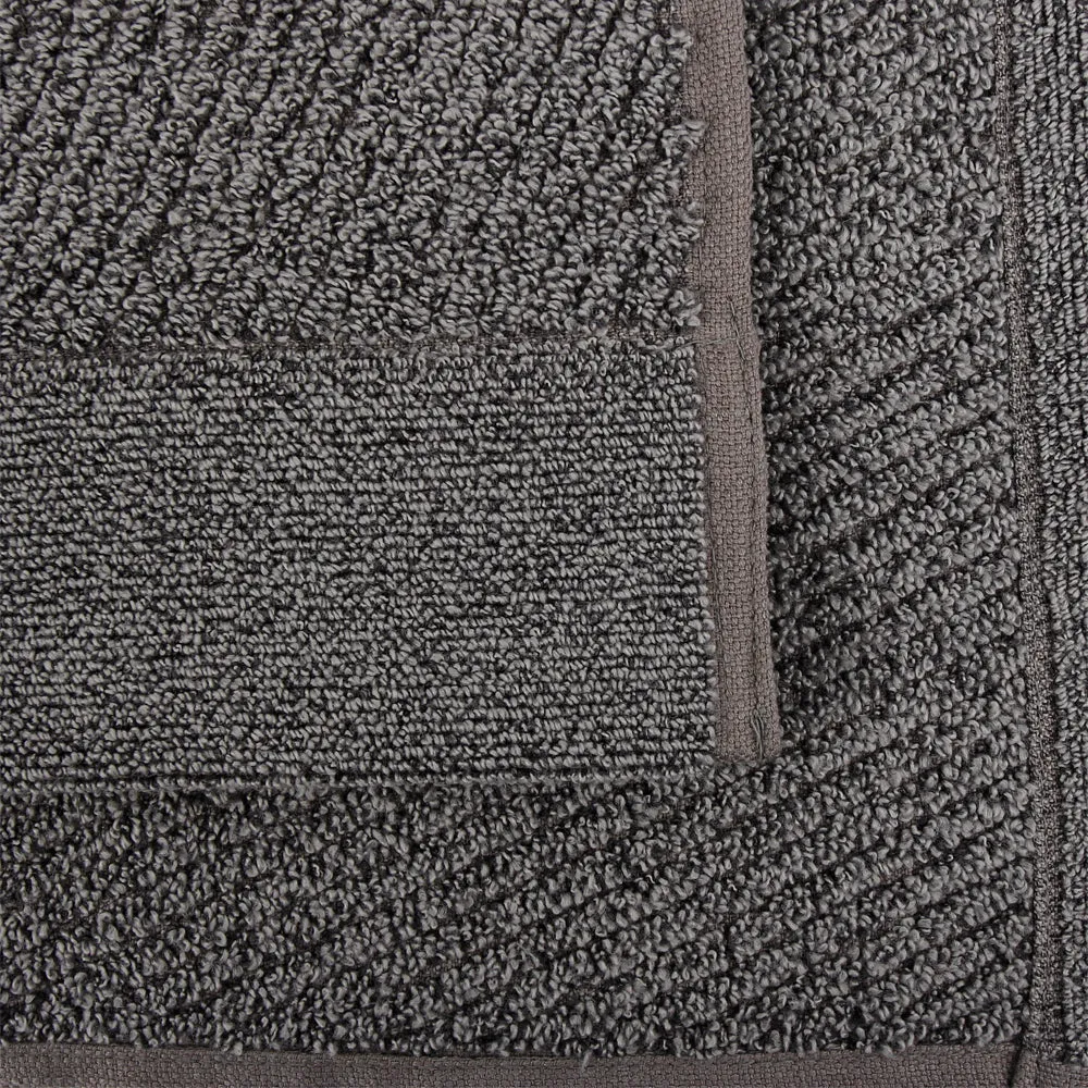Hokime Ribbed Towels, Bath Towel Set - 6 Piece, Shitake Grey