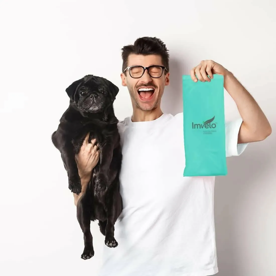 IMVELO GREEN YOUR HYGIENE Compostable Dog Poop Bags (60 Bags) 2 Rolls | Leak Proof Pet Waste Garbage Bags (Pack of 2, Green)