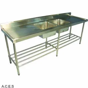 JEMI S/S Sink BENCH 1800mm wide - Double (Centre) sink