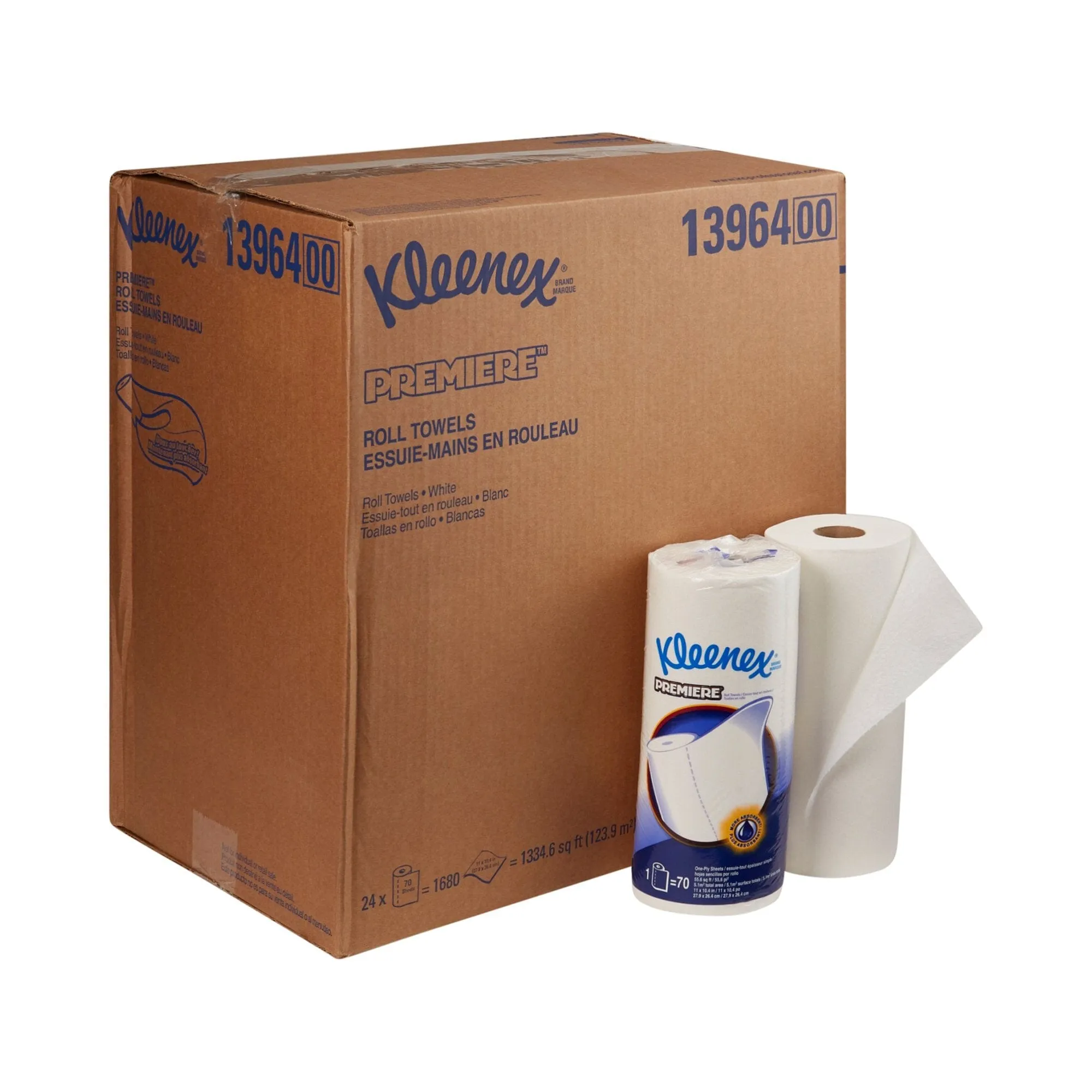 Kimberly Clark Kleenex Premiere Perforated Roll Towels, 1 Ply