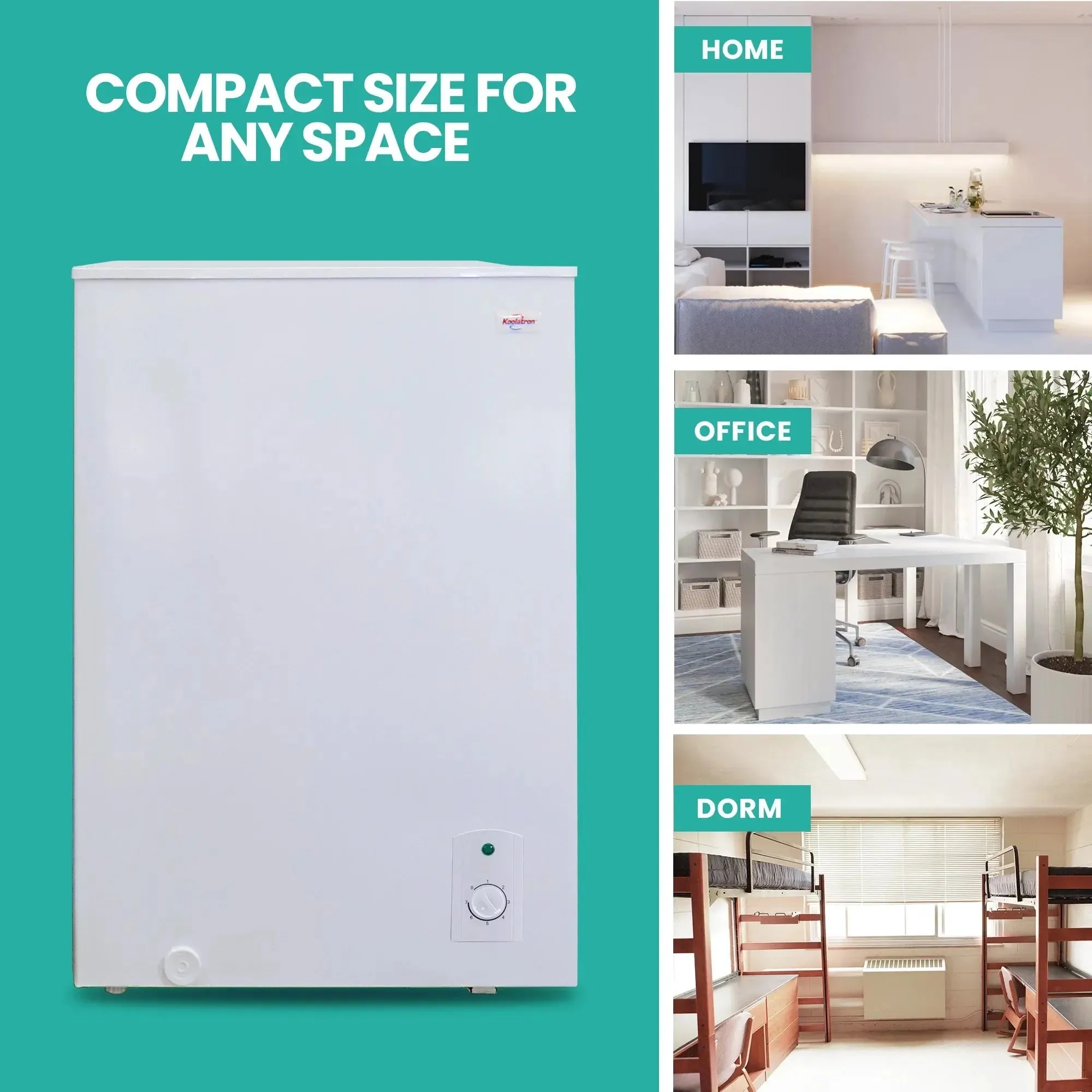 Koolatron Chest Freezer 5.0 Cu Ft, Compact Freezer (155L) White, Manual Defrost