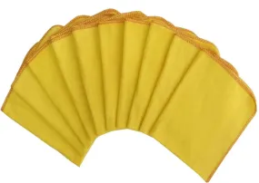 Lushomes Super Soft Flannel Yellow Duster & Towel Set (10 pcs, 16x20 Inches)"