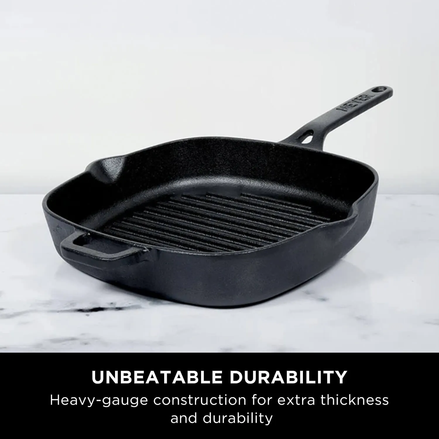 Meyer Cast Iron 2pcs Set - 25cm Grillpan   28cm Flat Dosa Tawa