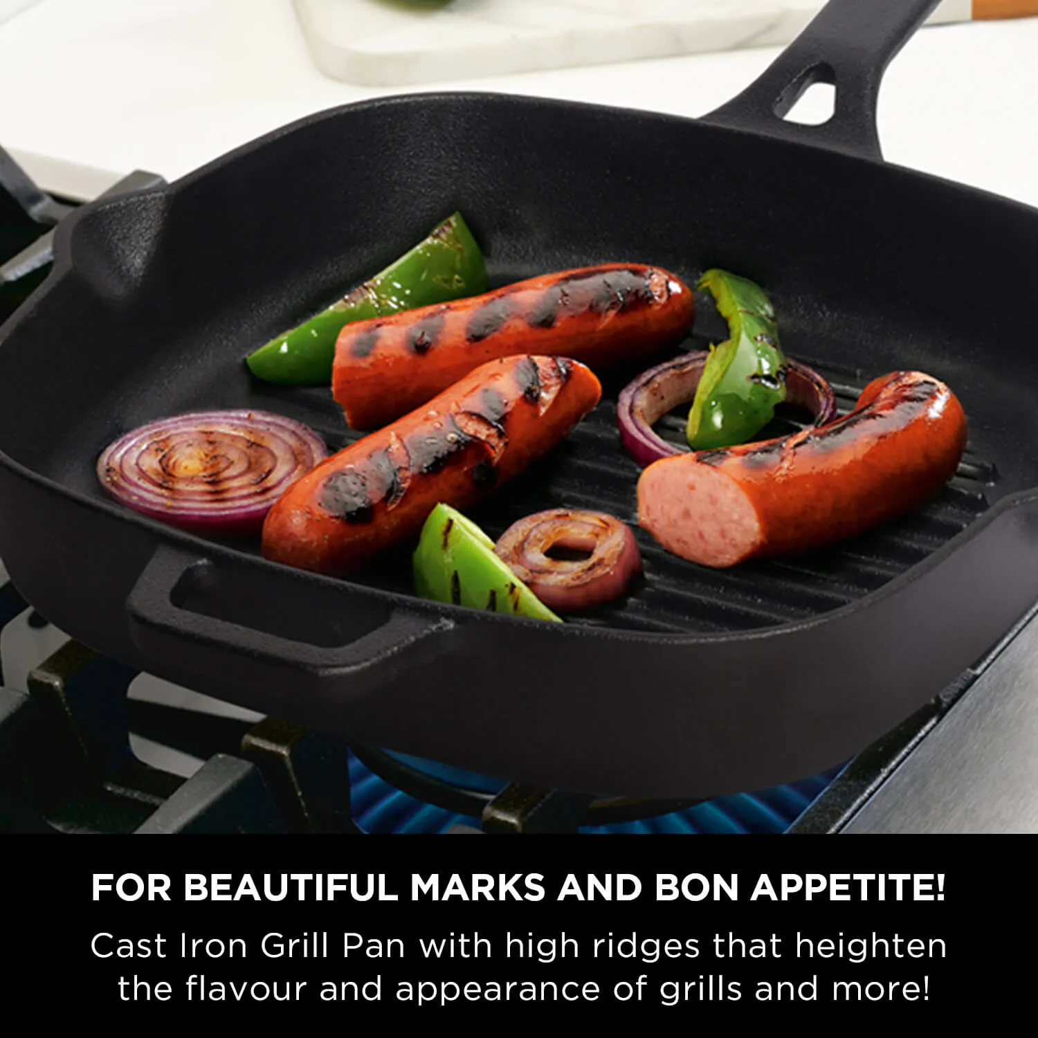 Meyer Cast Iron 2pcs Set - 25cm Grillpan   28cm Flat Dosa Tawa