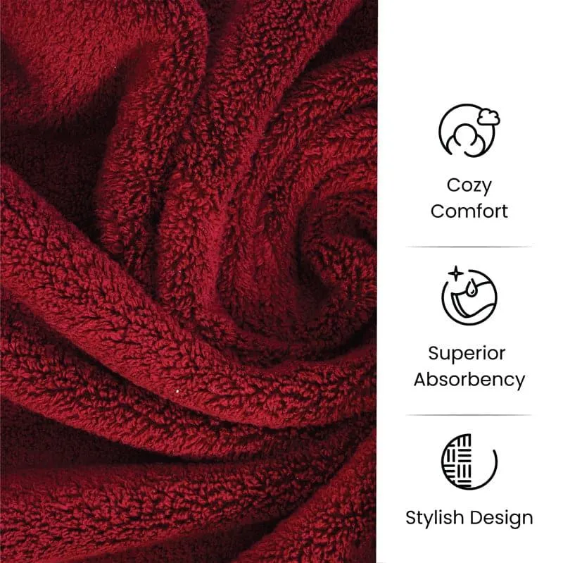 Micro Cotton Soft Serenity Solid Bath Towel - Red