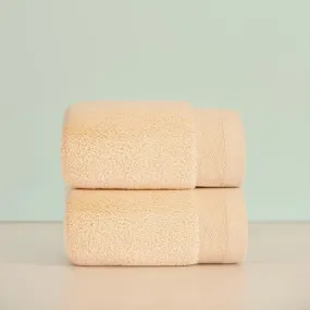 Micro Cotton Soft Serenity Solid Hand Towel (Beige) - Set Of Two