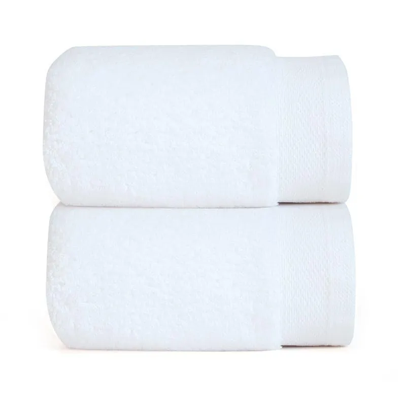 Micro Cotton Soft Serenity Solid Hand Towel (White) - Set Of Two