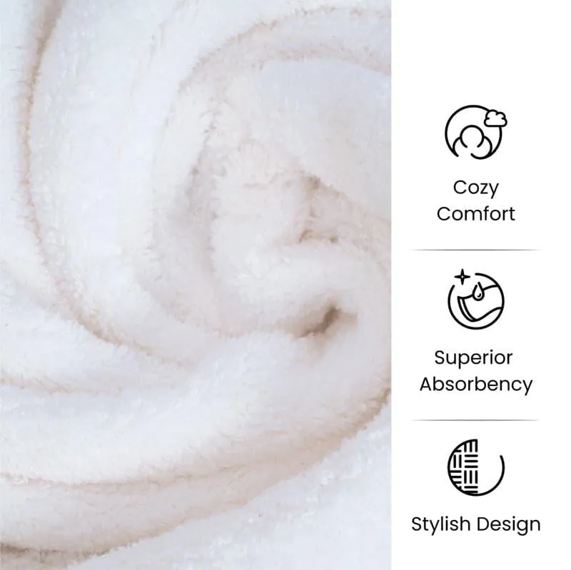 Micro Cotton Soft Serenity Solid Hand Towel (White) - Set Of Two