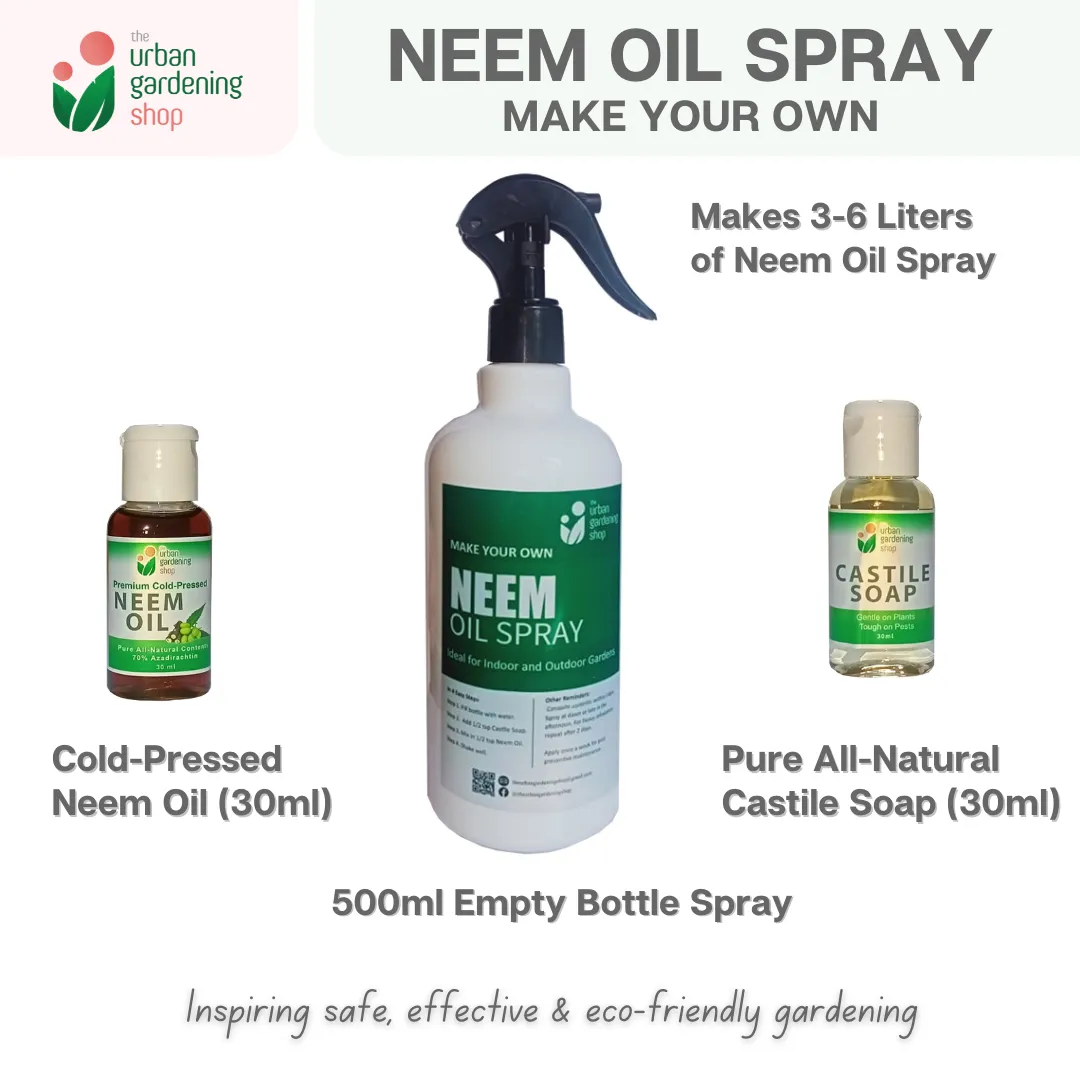 Neem Oil Spray Do-it-Yourself Kit for Gardening Use (Neem   Castile Soap Bundle Kit)