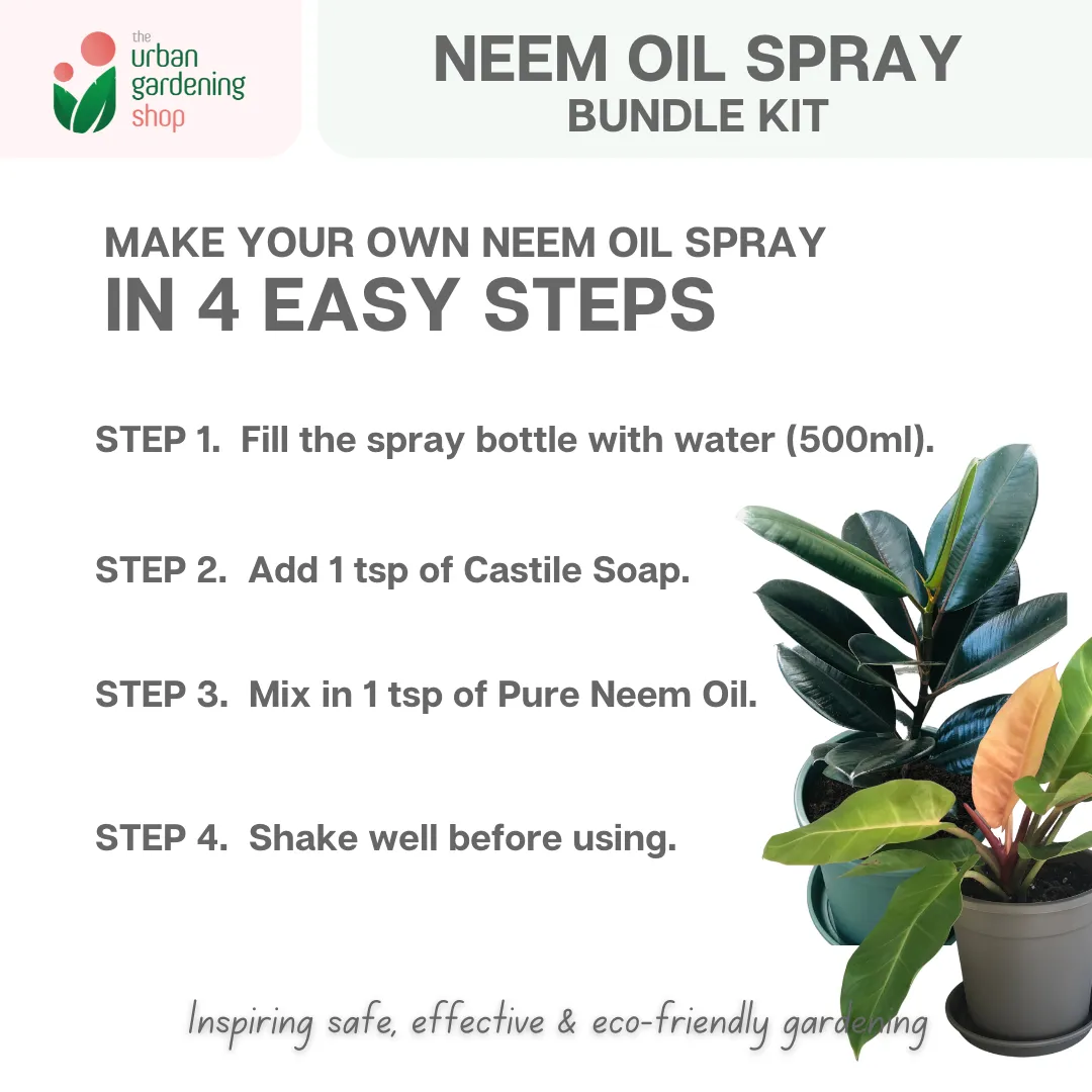 Neem Oil Spray Do-it-Yourself Kit for Gardening Use (Neem   Castile Soap Bundle Kit)