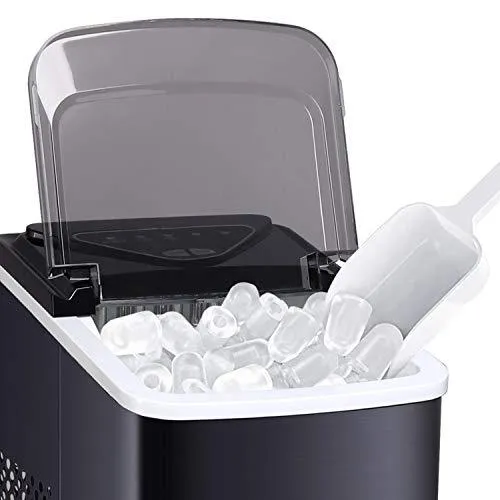 Northair Stainless Steel Portable Countertop Ice Maker with Ice Scoop and Basket 26 lb. Daily Capacity - Black
