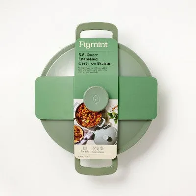 Open Box - 3.5qt Enamel Braiser Sage Green - Figmint
