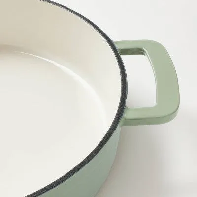 Open Box - 3.5qt Enamel Braiser Sage Green - Figmint