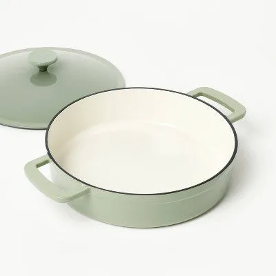 Open Box - 3.5qt Enamel Braiser Sage Green - Figmint