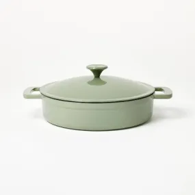 Open Box - 3.5qt Enamel Braiser Sage Green - Figmint