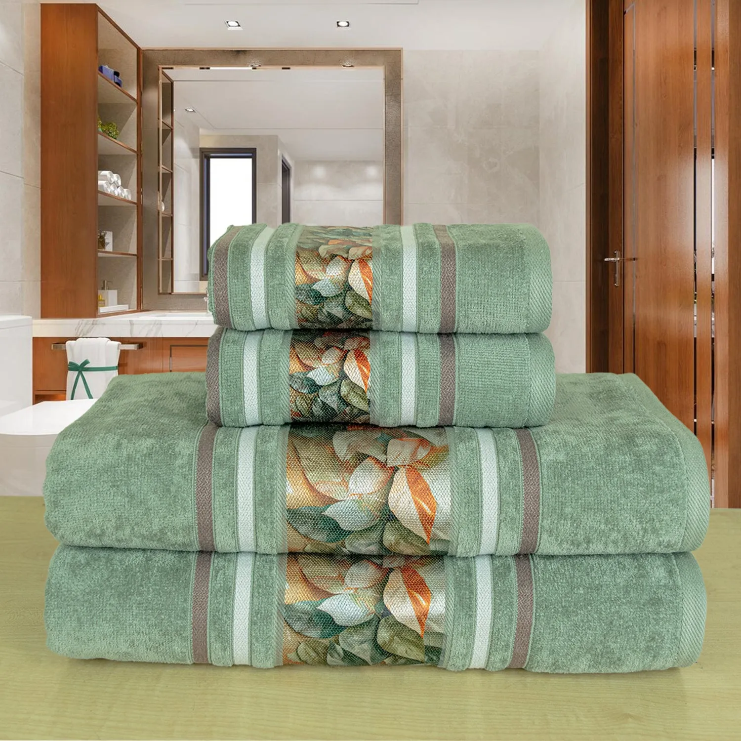 Oriental 450 GSM Bath Towels Set Of 4 | Ultra Soft & Highly Absorbent Towels