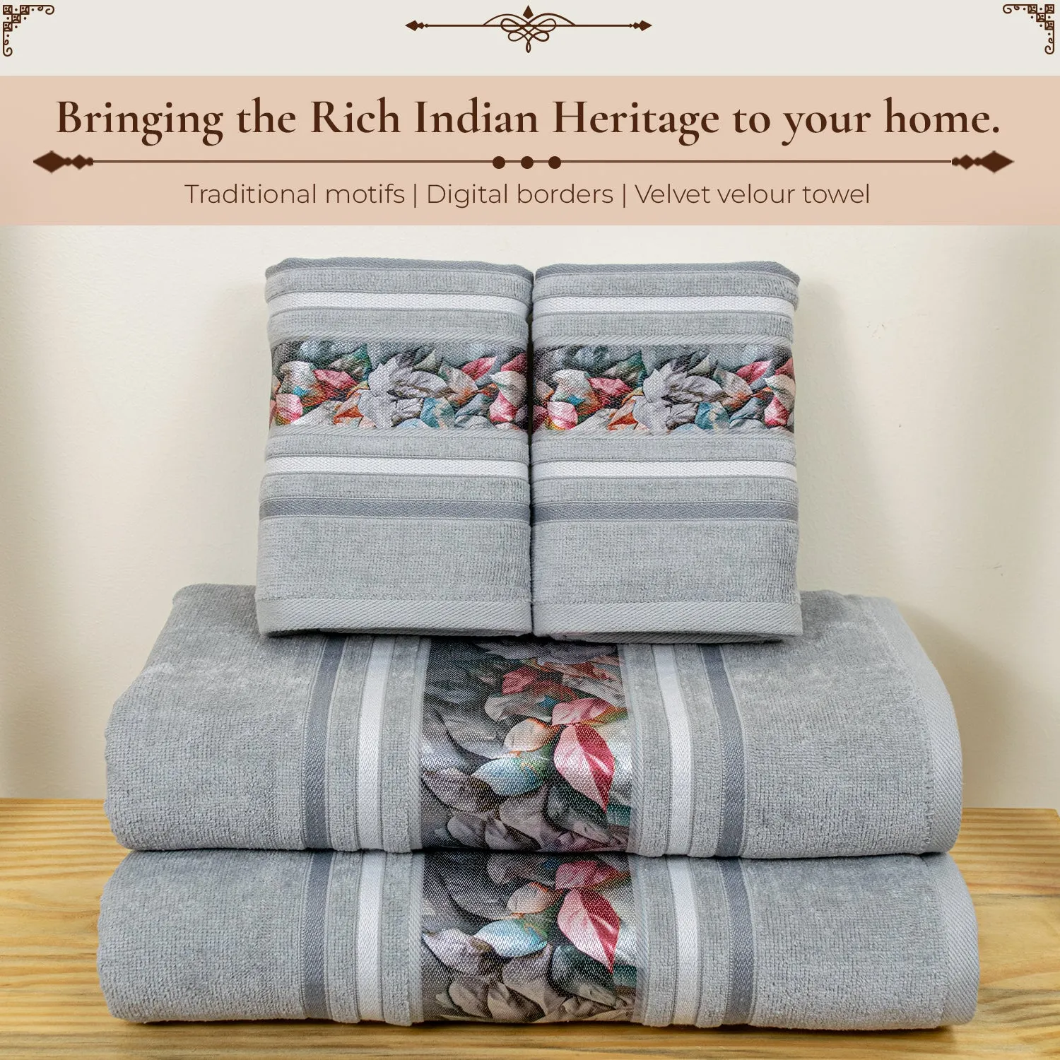 Oriental 450 GSM Bath Towels Set Of 4 | Ultra Soft & Highly Absorbent Towels
