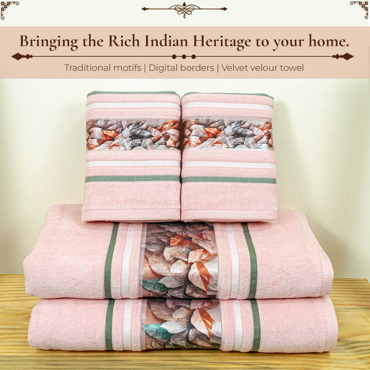 Oriental 450 GSM Bath Towels Set Of 4 | Ultra Soft & Highly Absorbent Towels
