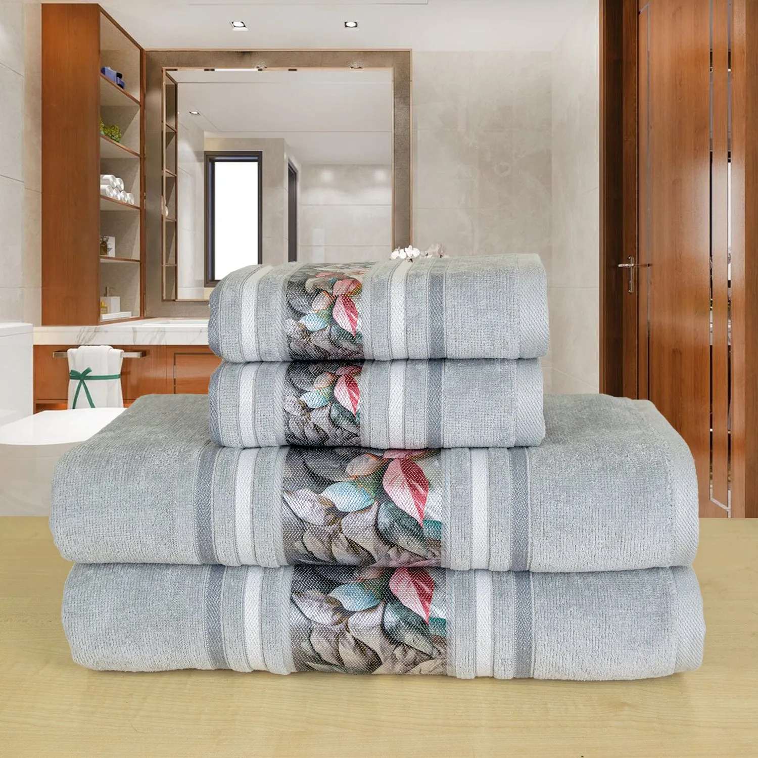 Oriental 450 GSM Bath Towels Set Of 4 | Ultra Soft & Highly Absorbent Towels