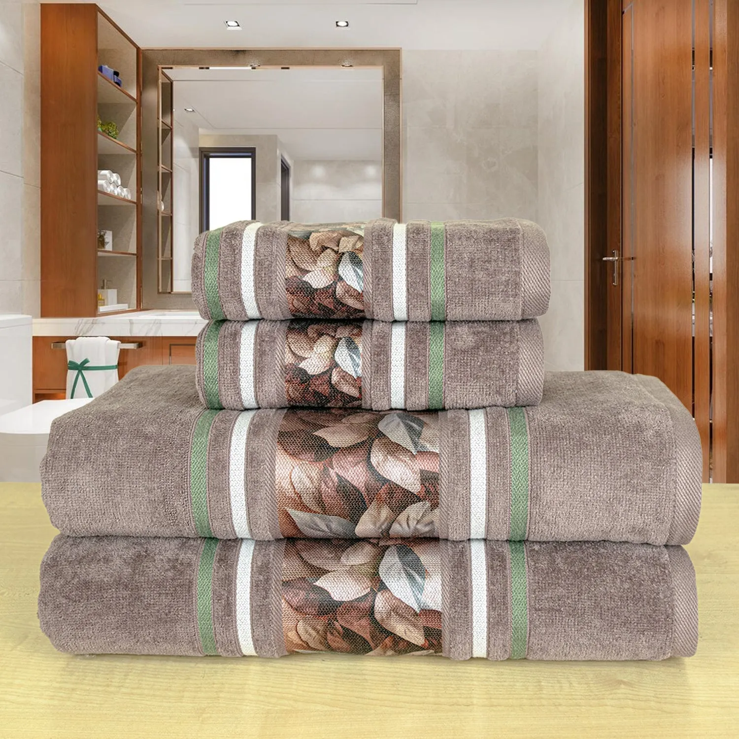 Oriental 450 GSM Bath Towels Set Of 4 | Ultra Soft & Highly Absorbent Towels