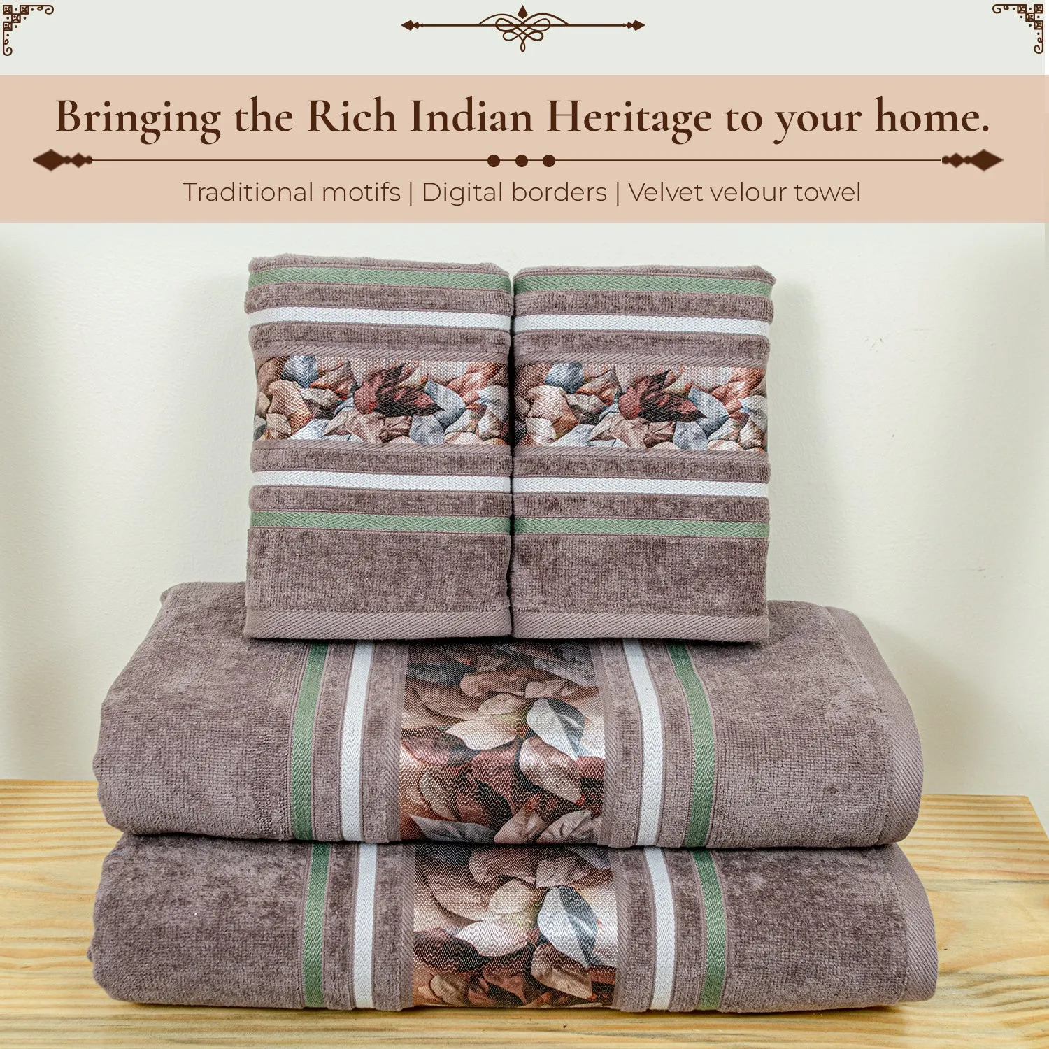 Oriental 450 GSM Bath Towels Set Of 4 | Ultra Soft & Highly Absorbent Towels