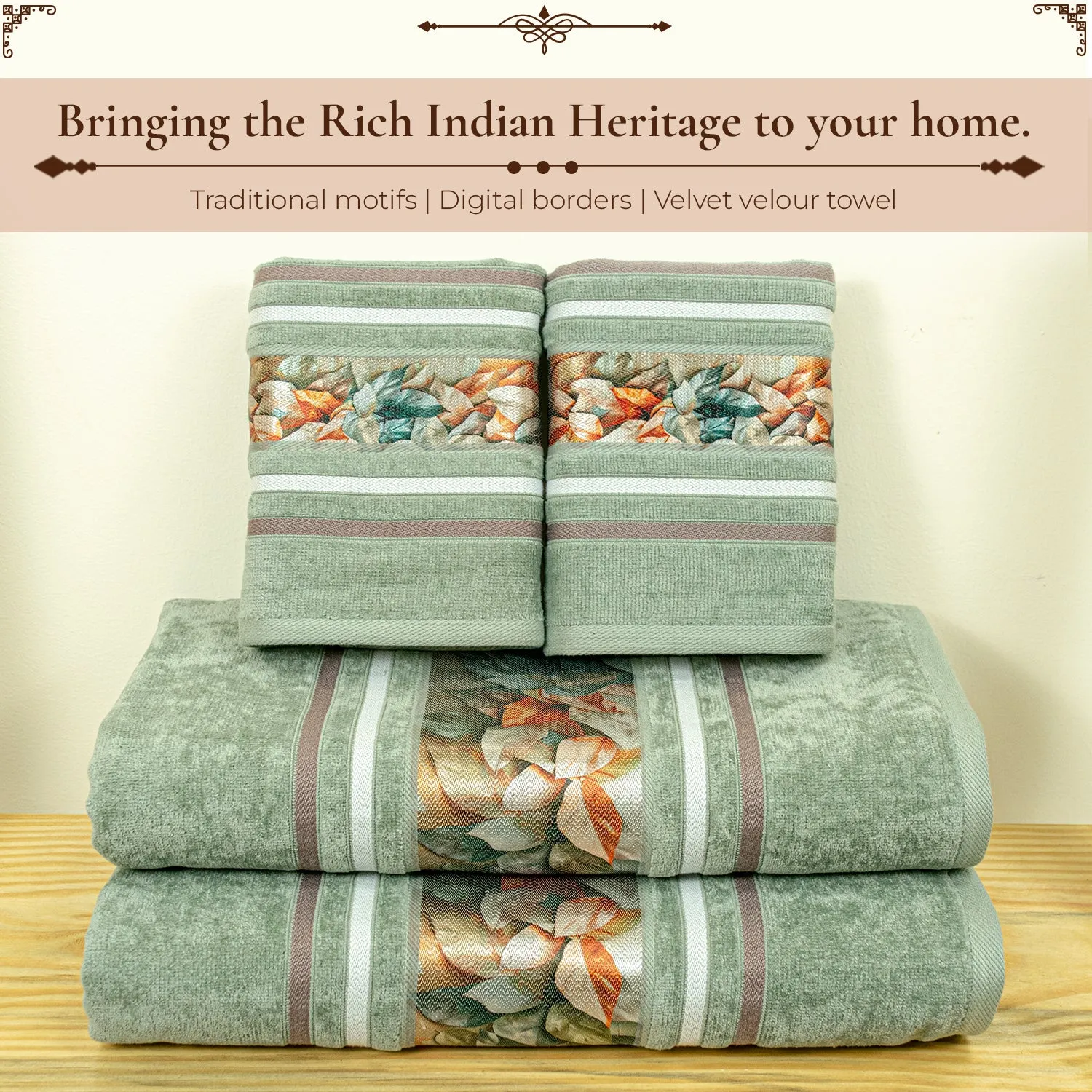Oriental 450 GSM Bath Towels Set Of 4 | Ultra Soft & Highly Absorbent Towels