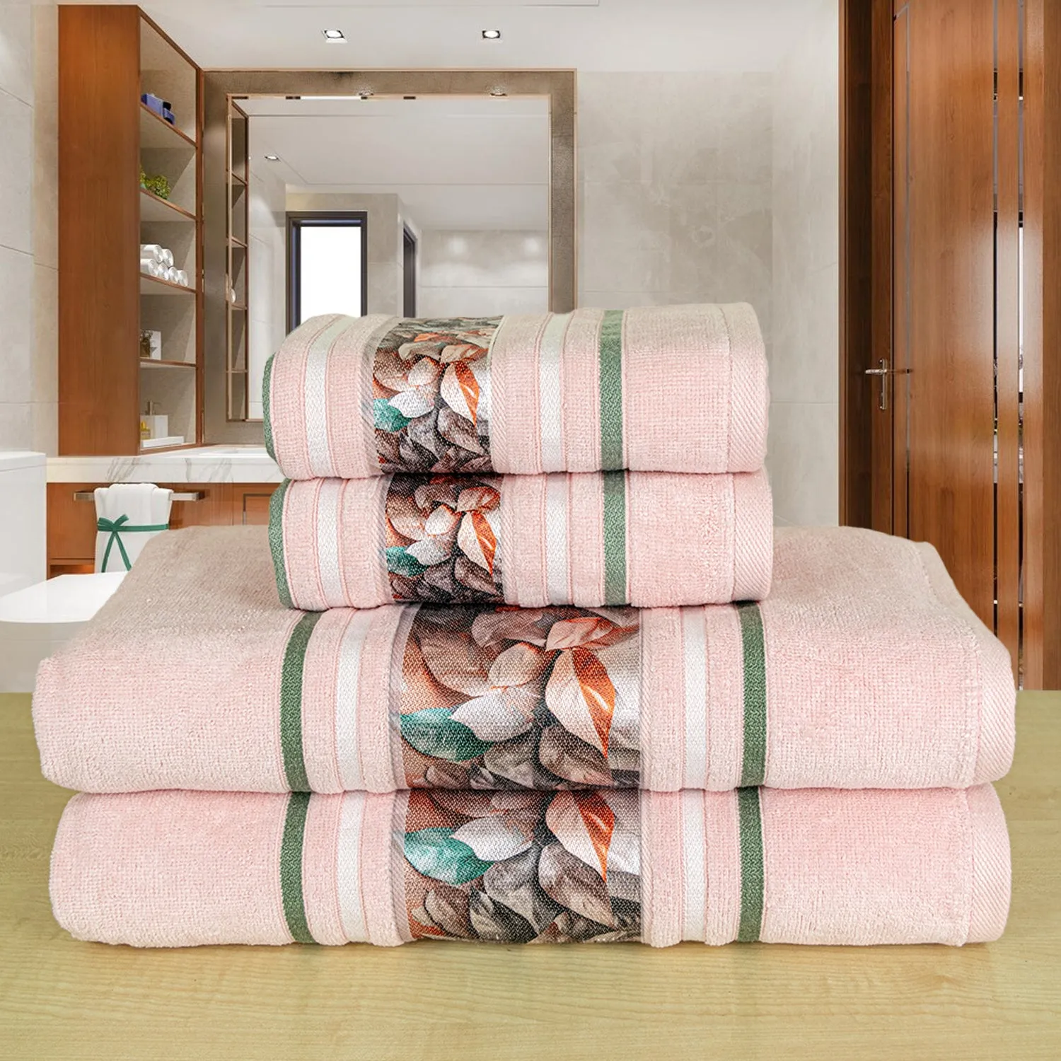 Oriental 450 GSM Bath Towels Set Of 4 | Ultra Soft & Highly Absorbent Towels