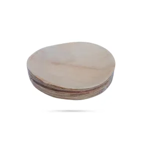 Palm Leaf Plate Set - 2.5 x 10 Inches | 10 Pcs/ Disposable Plate/ Round Shallow Shape Areca Leaf Plate