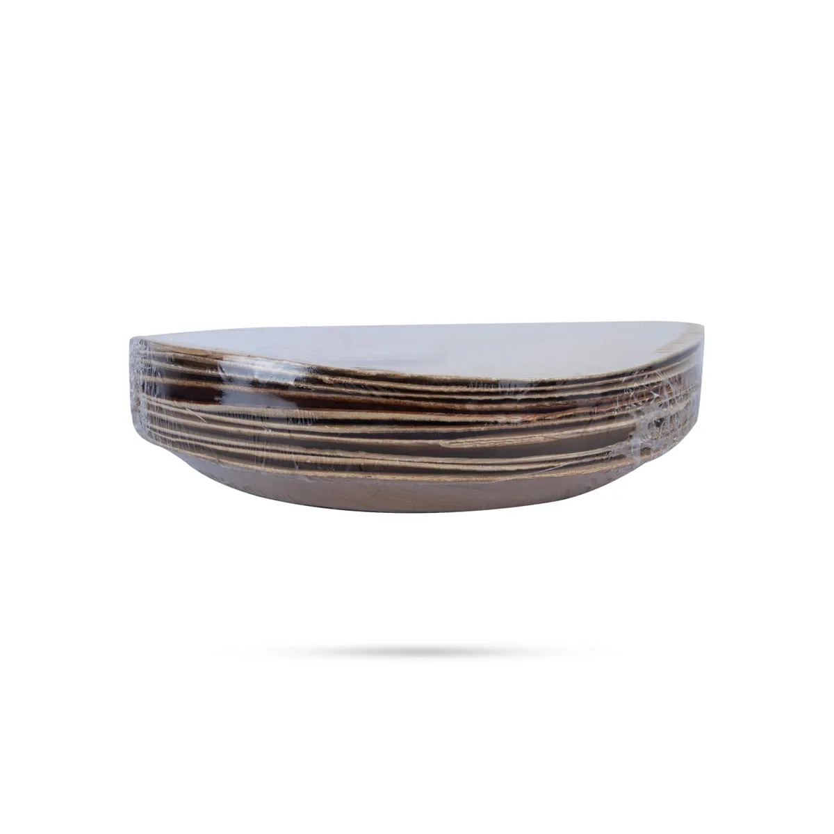 Palm Leaf Plate Set - 2.5 x 10 Inches | 10 Pcs/ Disposable Plate/ Round Shallow Shape Areca Leaf Plate