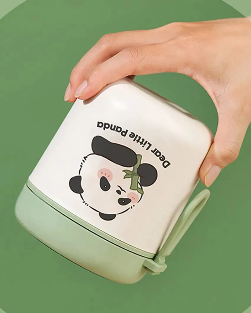 Panda Theme Stainless Steel Spoon & Soup Salad Tiffin Box With Insulated Bag